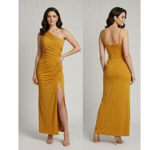 Mac Duggal Marigold Ruched Evening Gown